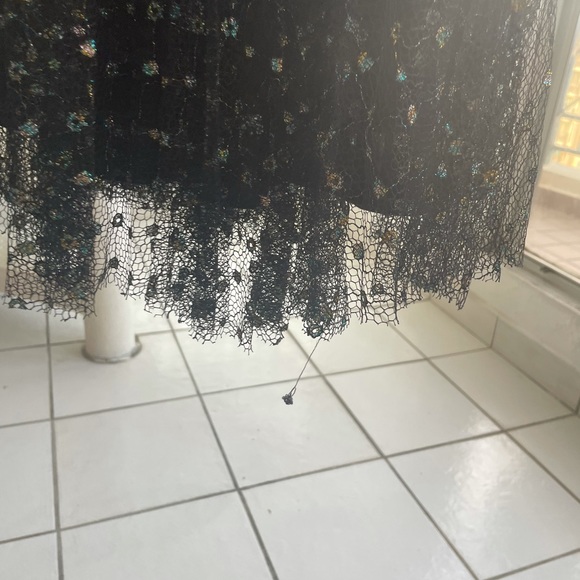 Black Betsey Johnson dress with sparkle metallic detailing - Picture 4 of 12